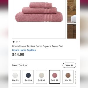 Linum Home Turkish Cotton 3-Towel Set (Tea Rose)